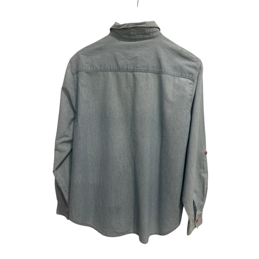 Vintage 1990s Westbound Petites Chambray Embroidered Button Down Shirt M - Picture 5 of 9